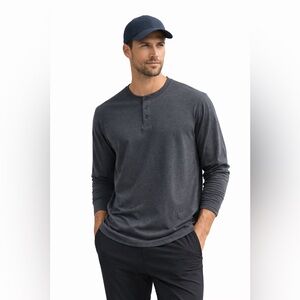 Lululemon Men’s Long Sleeve Henley Top – Grey – Fits Large